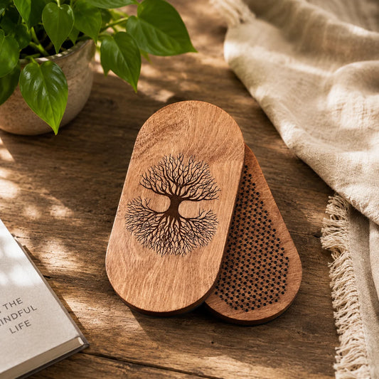 Wooden Foot Massage Board, Reflexology Acupressure Massager for Plantar Stimulation, Stress Relief and Daily Relaxation