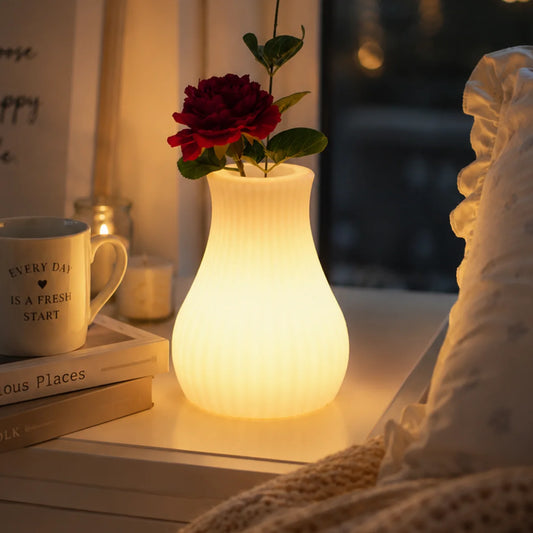 Modern LED Vase Lamp – Soft Glow Decorative Flower Vase for Cozy Home Spaces