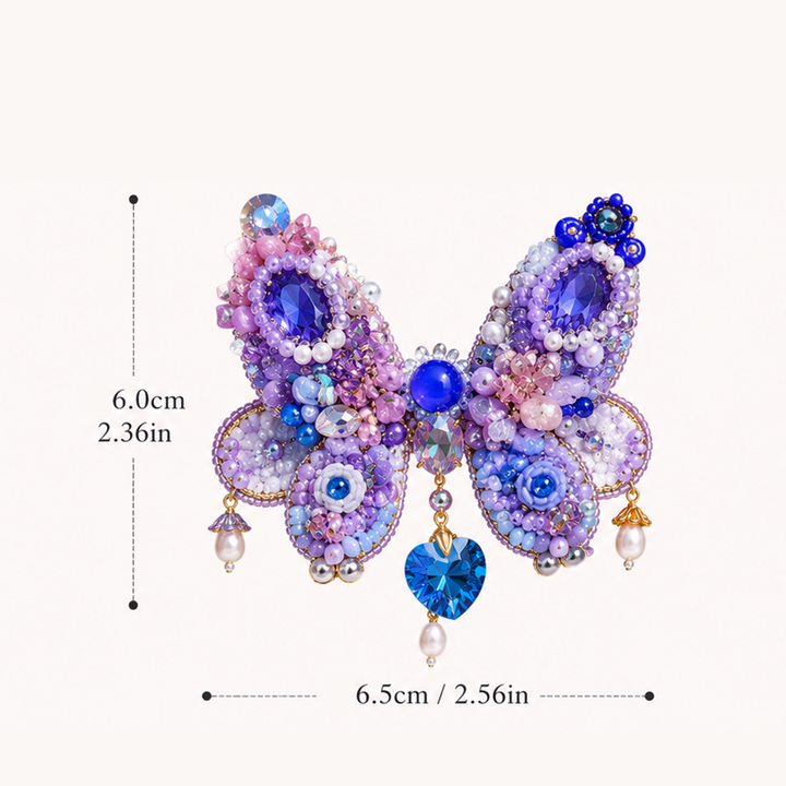 Luxury Fully Handmade Butterfly Brooch – Exquisite Beaded Statement Pin