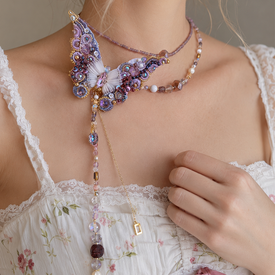 Handcrafted Butterfly Wing Necklace