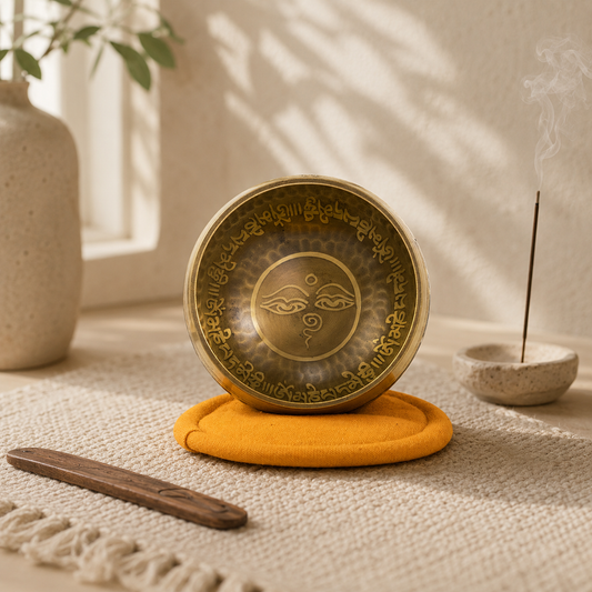 Tibetan Singing Bowl with Buddha Eyes