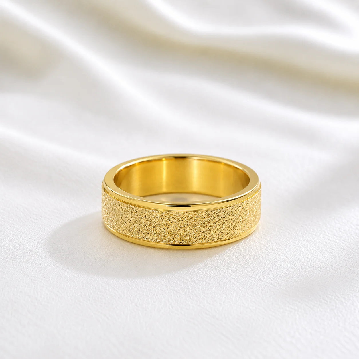 Stainless Steel Starry Sky Spinner Ring for Anxiety