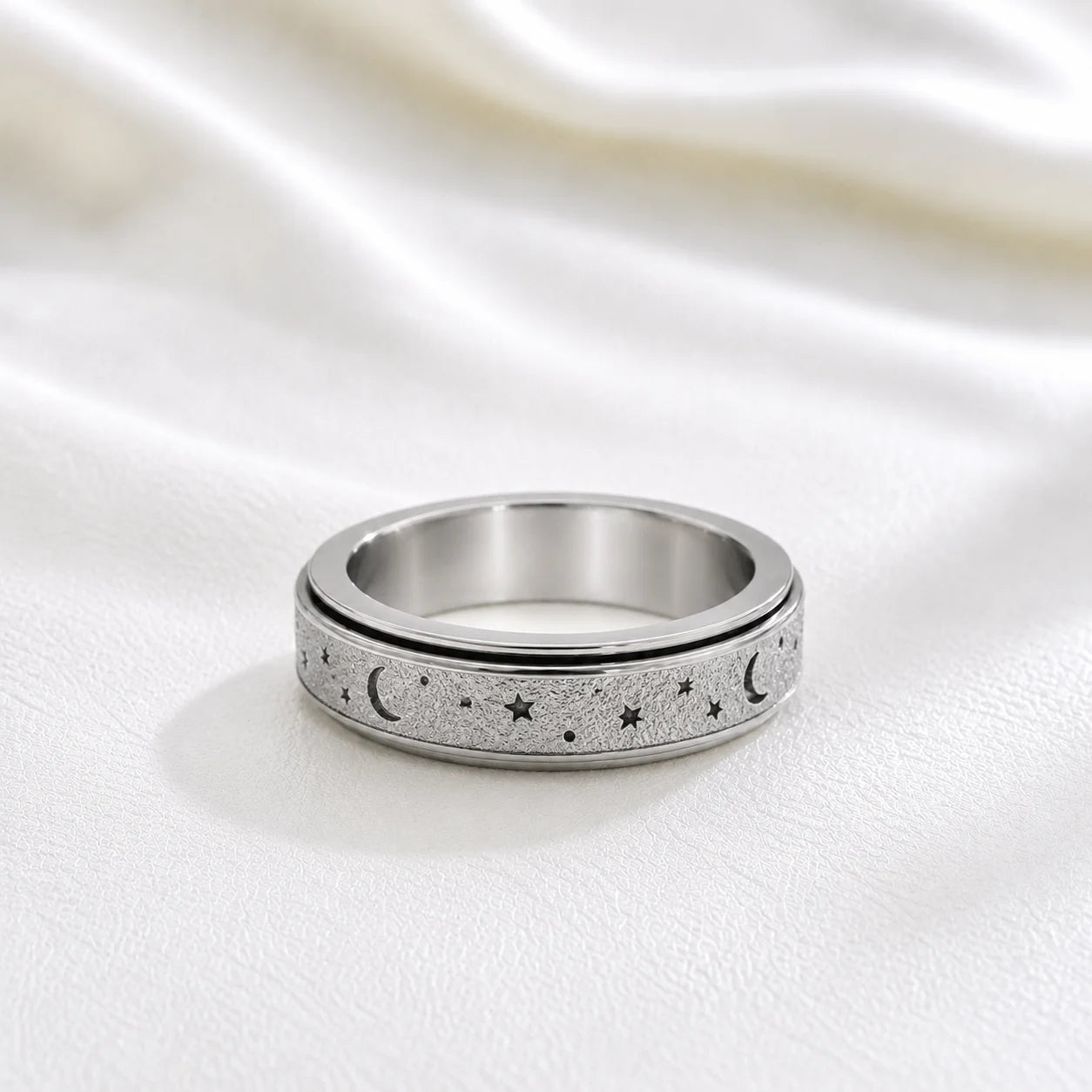 Aesthetic Celestial Star Moon Fidget Ring