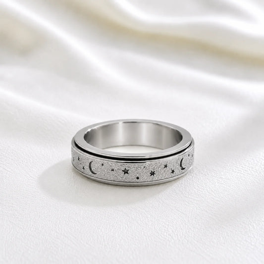 Aesthetic Celestial Star Moon Fidget Ring