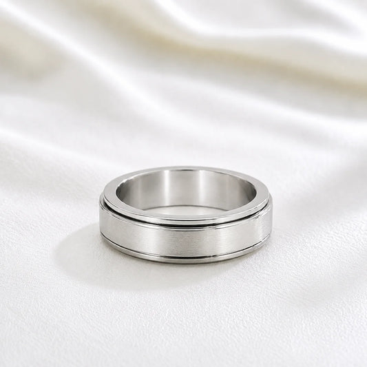 Stainless Steel Minimalist Spinner Ring for Men Women