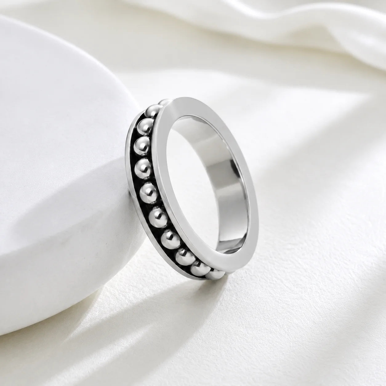 Stainless Steel Ball Bearing Spinner Ring for Men
