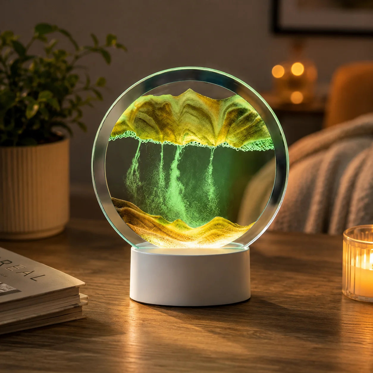3D Moving Sand Art Lamp – Relaxing Flowing Sandscape Night Light