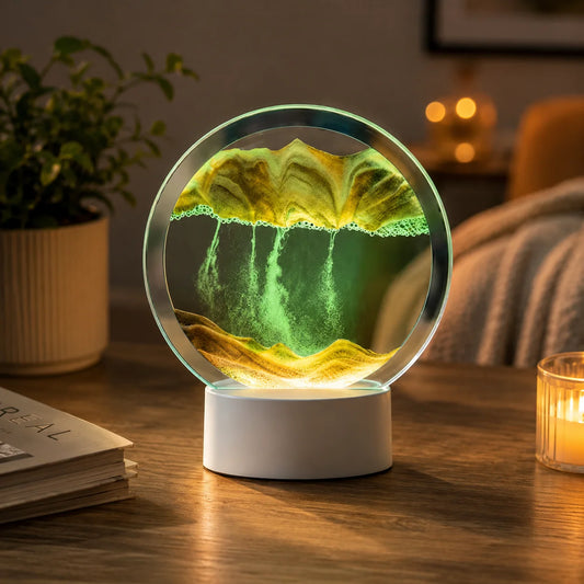 3D Moving Sand Art Lamp – Relaxing Flowing Sandscape Night Light