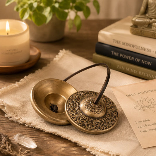 Handmade Tibetan Tingsha Cymbals, Meditation & Sound Healing Brass Bells
